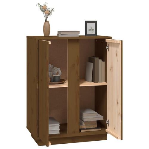 Skænk 60x35x80 cm massivt fyrretræ gyldenbrun