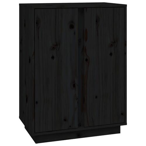 Skænk 60x35x80 cm massivt fyrretræ sort