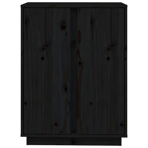 Skænk 60x35x80 cm massivt fyrretræ sort