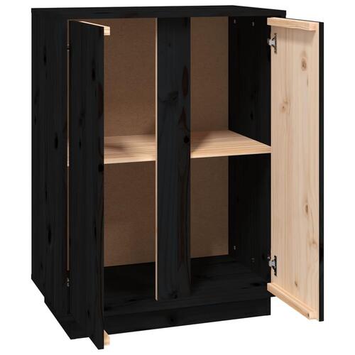 Skænk 60x35x80 cm massivt fyrretræ sort