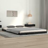 Sengeramme 120x200 cm massivt fyrretræ sort