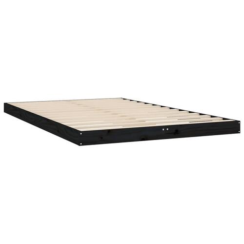 Sengeramme 120x200 cm massivt fyrretræ sort