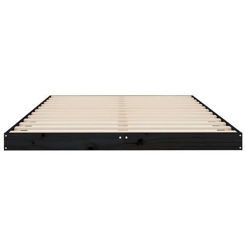 Sengeramme 120x200 cm massivt fyrretræ sort