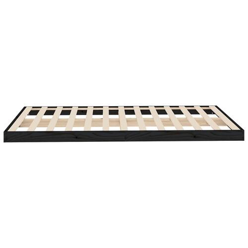 Sengeramme 120x200 cm massivt fyrretræ sort