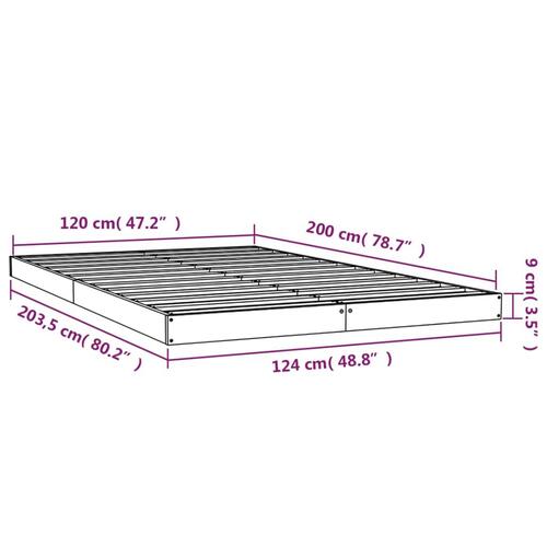 Sengeramme 120x200 cm massivt fyrretræ sort