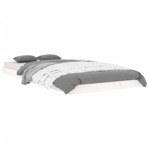 Sengeramme 90x200 cm massivt fyrretræ hvid