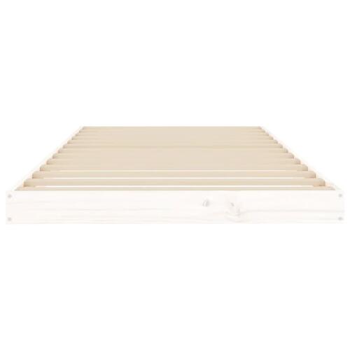 Sengeramme 90x200 cm massivt fyrretræ hvid