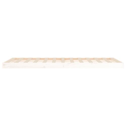 Sengeramme 90x200 cm massivt fyrretræ hvid