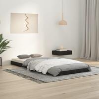 Sengeramme 90x200 cm massivt fyrretræ sort