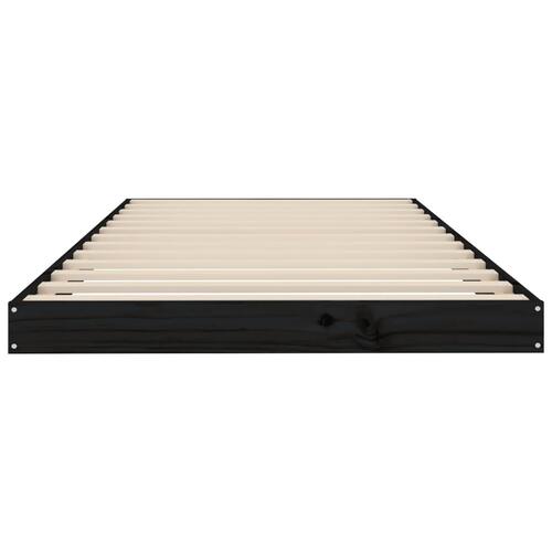Sengeramme 90x200 cm massivt fyrretræ sort