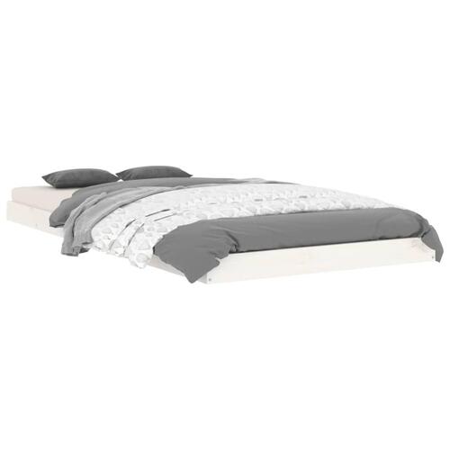 Sengeramme 90x190 cm massivt fyrretræ hvid