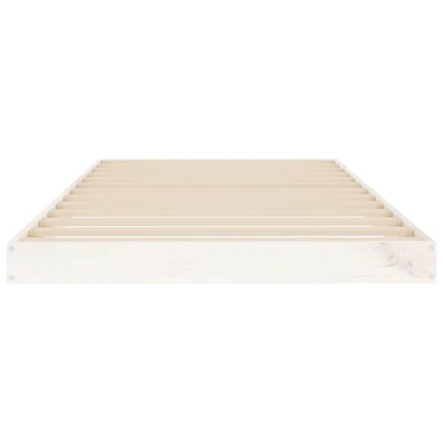 Sengeramme 90x190 cm massivt fyrretræ hvid