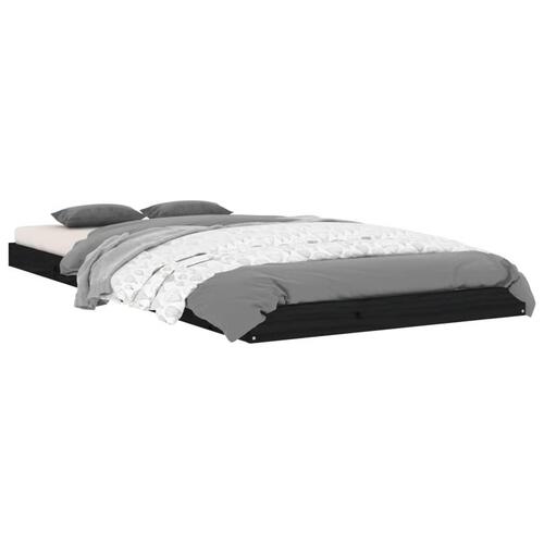 Sengeramme 90x190 cm massivt fyrretræ sort