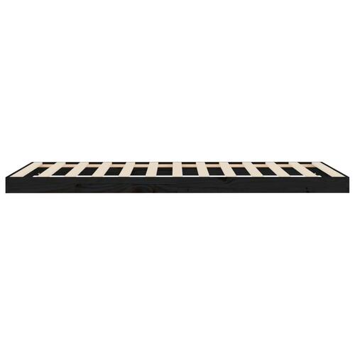 Sengeramme 90x190 cm massivt fyrretræ sort
