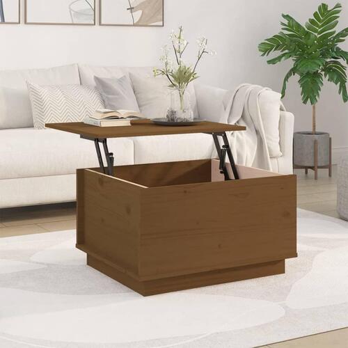 Sofabord 60x50x35 cm massivt fyrretræ gyldenbrun
