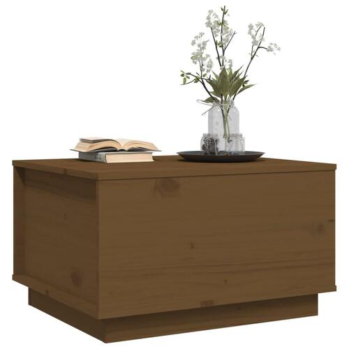 Sofabord 60x50x35 cm massivt fyrretræ gyldenbrun