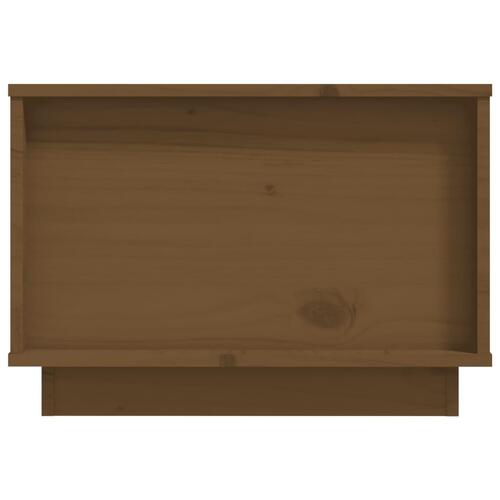 Sofabord 60x50x35 cm massivt fyrretræ gyldenbrun