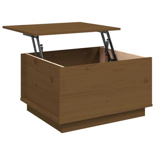 Sofabord 60x50x35 cm massivt fyrretræ gyldenbrun