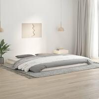 Sengeramme 200x200 cm massivt fyrretræ hvid