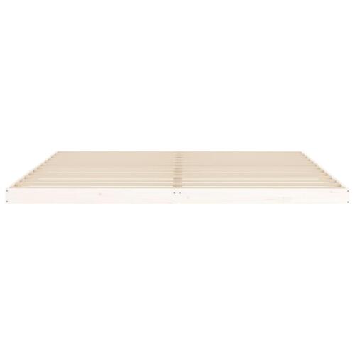 Sengeramme 200x200 cm massivt fyrretræ hvid
