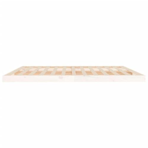 Sengeramme 200x200 cm massivt fyrretræ hvid