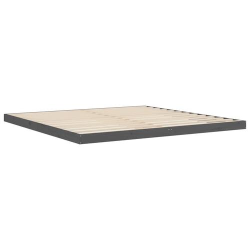 Sengeramme 200x200 cm massivt fyrretræ grå