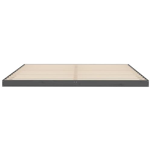 Sengeramme 200x200 cm massivt fyrretræ grå