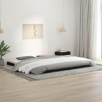 Sengeramme 200x200 cm massivt fyrretræ sort