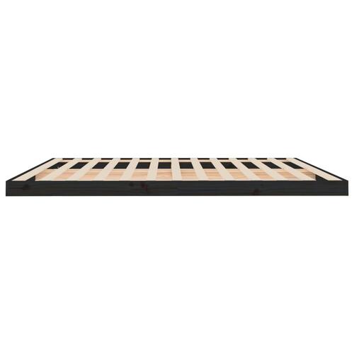 Sengeramme 200x200 cm massivt fyrretræ sort