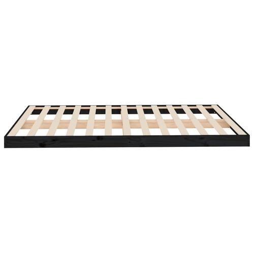 Sengeramme 140x190 cm massivt fyrretræ sort