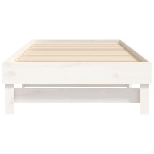 Daybed med udtræk 2x(100x200) cm massivt fyrretræ hvid