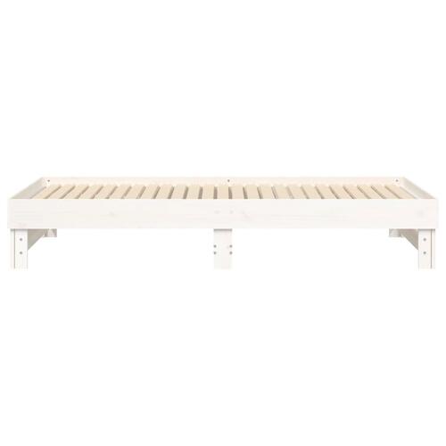 Daybed med udtræk 2x(100x200) cm massivt fyrretræ hvid