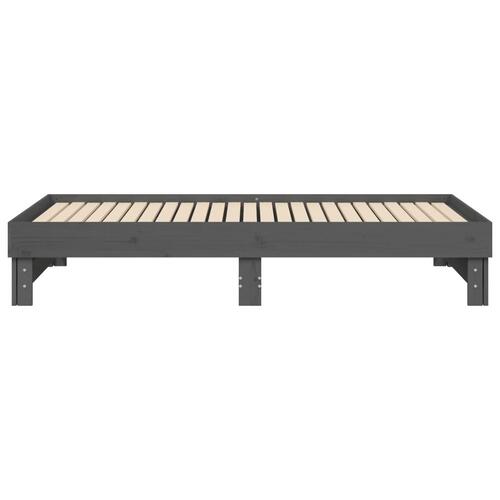 Daybed med udtræk 2x(90x190) cm massivt fyrretræ grå