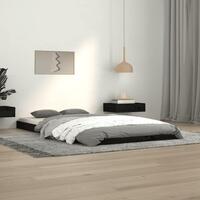 Sengeramme 100x200 cm massivt fyrretræ sort