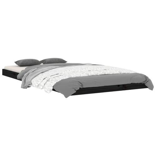 Sengeramme 100x200 cm massivt fyrretræ sort