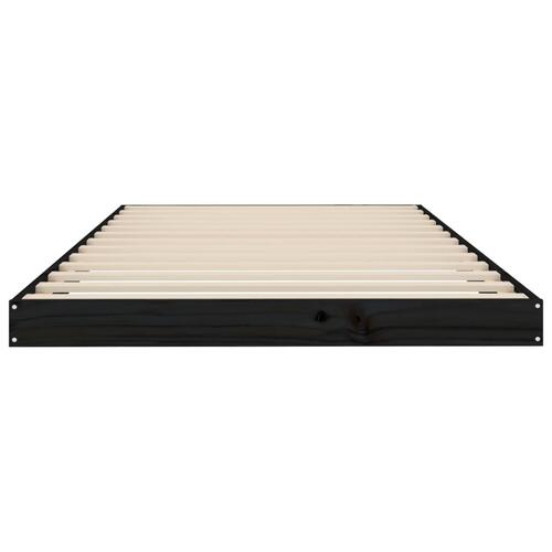 Sengeramme 100x200 cm massivt fyrretræ sort