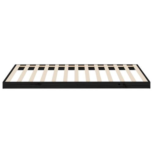 Sengeramme 100x200 cm massivt fyrretræ sort