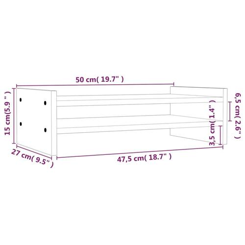 Skærmholder 50x27x15 cm massivt fyrretræ grå