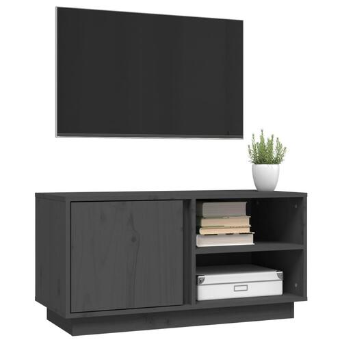 Tv-bord 80x35x40,5 cm massivt fyrretræ grå