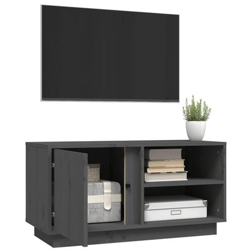 Tv-bord 80x35x40,5 cm massivt fyrretræ grå