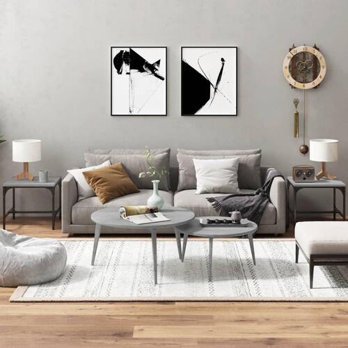 Sideborde 2 stk. 40x40x35 cm konstrueret træ grå sonoma-eg