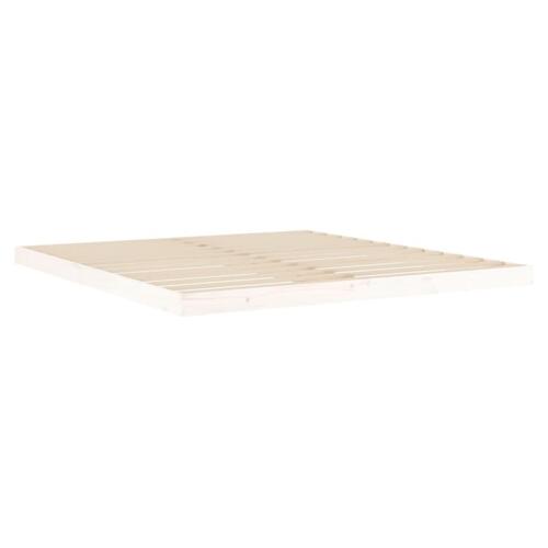 Sengeramme 180x200 cm massivt fyrretræ hvid