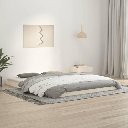 Sengeramme 160x200 cm massivt fyrretræ hvid