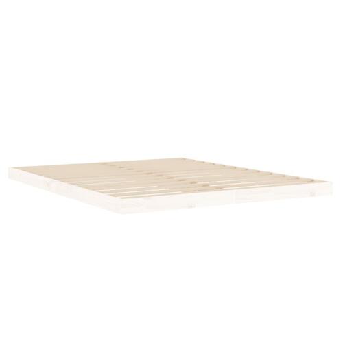 Sengeramme 160x200 cm massivt fyrretræ hvid