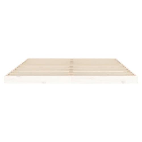 Sengeramme 160x200 cm massivt fyrretræ hvid