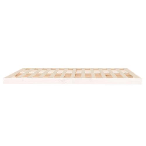 Sengeramme 160x200 cm massivt fyrretræ hvid