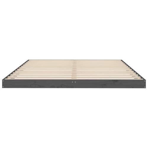 Sengeramme 150x200 cm kingsize massivt fyrretræ grå