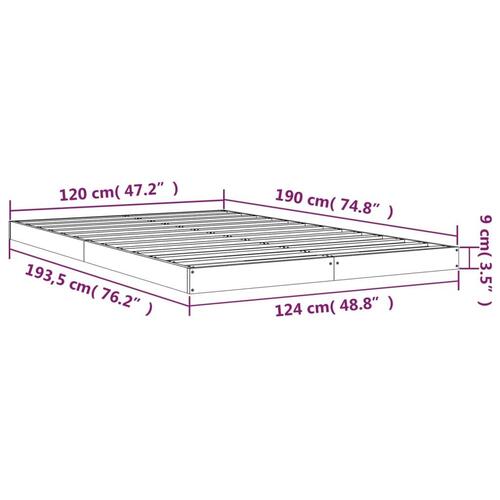 Sengeramme 120x190 cm massivt fyrretræ