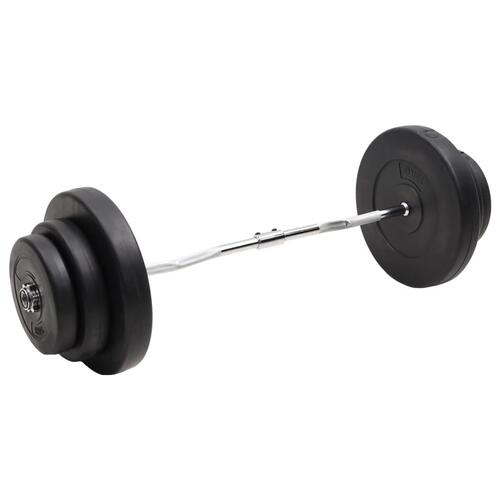 Curl-vægtstang med skiver 60 kg