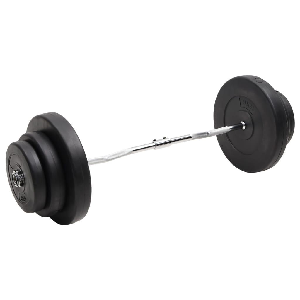 Curl-vægtstang med skiver 60 kg